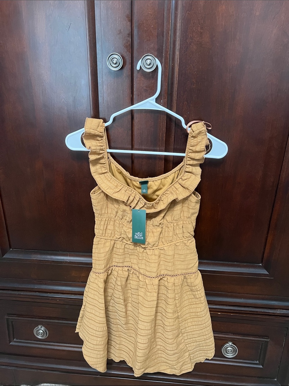 Ruffled Sundress in Mustard Yellow - Casual Women’s Dress